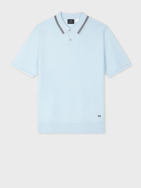 Paul Smith Light Blue Merino Wool Polo Shirt