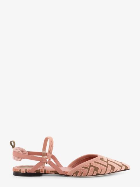 FENDI Fendi Ff Jacquard Velvet Slingback Ballerinas