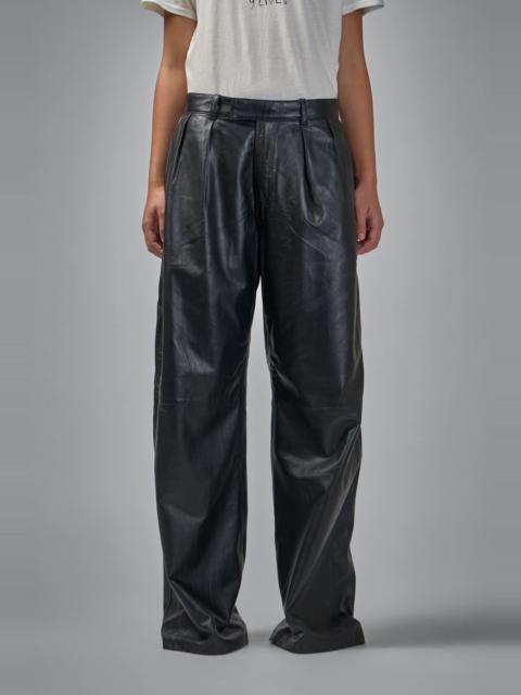 R13 Pleated Wide Leg Leather Pant