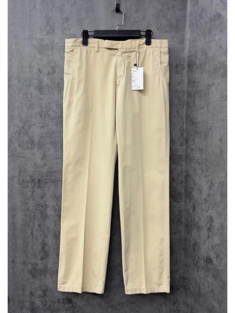 Loro Piana Loro Piana Suede-Finish Khaki Straight-Leg Structured Casual Trousers