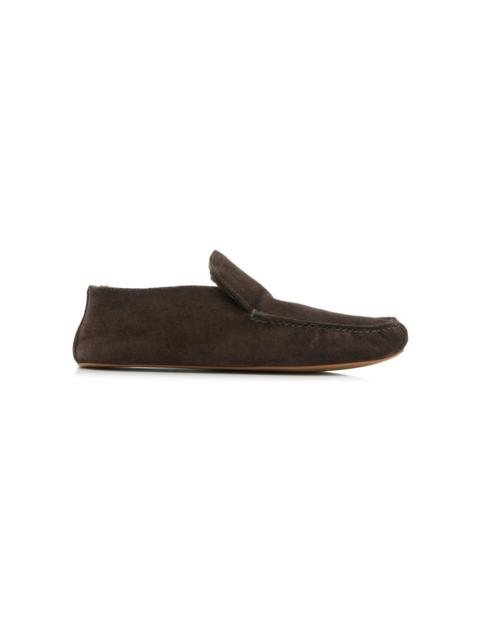 The Row Leo Shearling Loafers brown