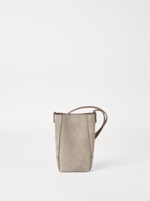 Brunello Cucinelli BC Duo phone holder in  suede with monili