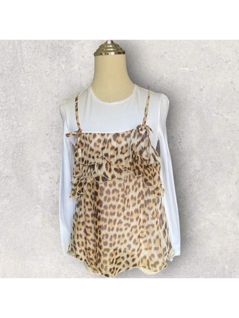 Roberto Cavalli 2011 Leopard Ruffle Appliqué L/S