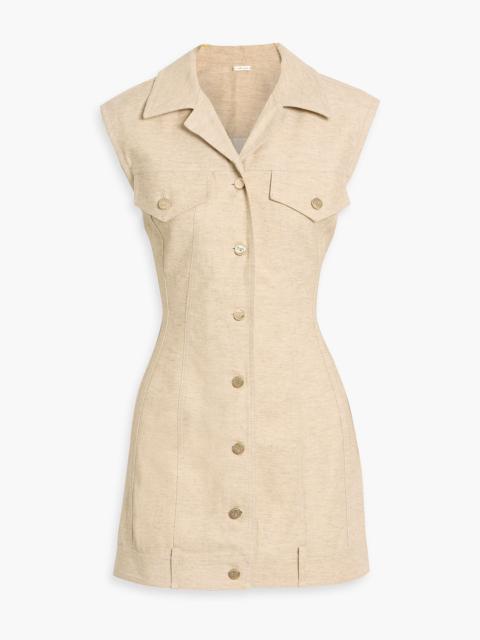 Cult Gaia Tanith cotton and linen-blend twill mini shirt dress