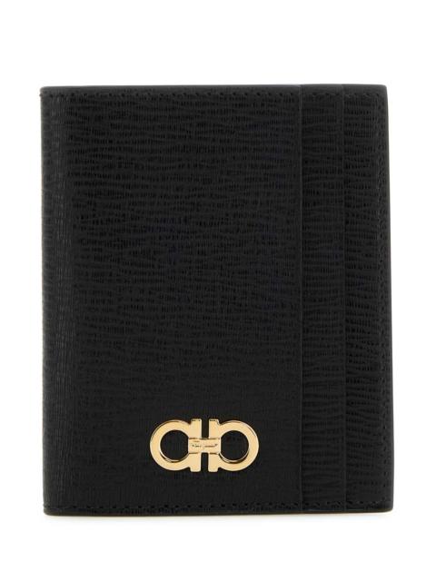 FERRAGAMO Salvatore Ferragamo Men Black Leather Card Holder