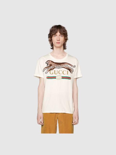 GUCCI Gucci - Alessandro Michelle - F/W 18 - Leopard Logo Tee