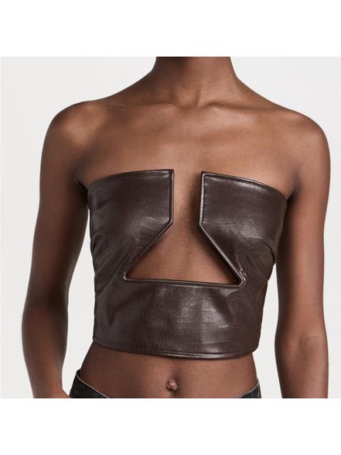 Other Designers AFRM Avery Croc Faux Leather Prong Top