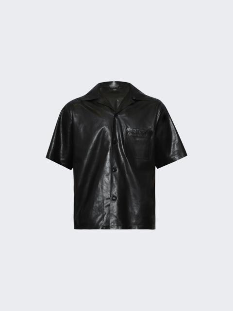 AMIRI Lightweight Leather Camp Shirt Black