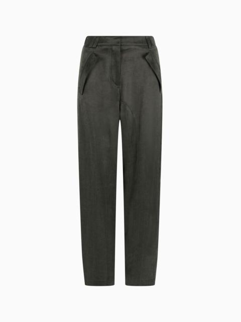 GIORGIO ARMANI STRAIGHT-CUT VISCOSE AND CUPRO TROUSERS