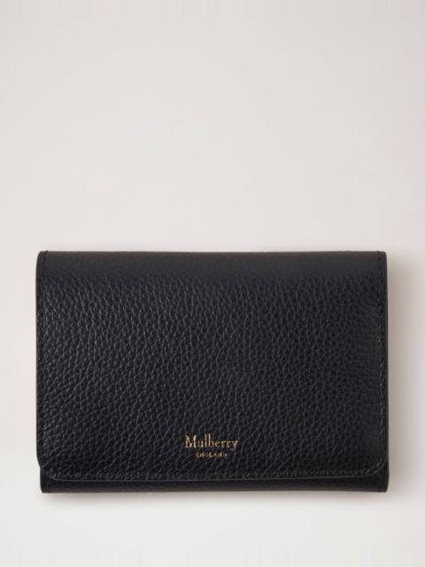 Mulberry Continental Trifold Black Small Classic Grain