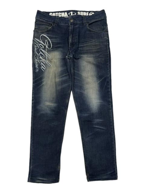 Other Designers Ed Hardy - GOTCHA EMBROIDERY DISTRESSED DENIM JEANS