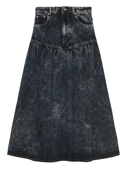 GANNI Light Denim Long Skirt