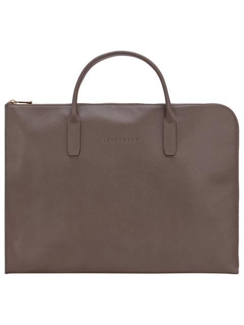 Longchamp Le Foulonné S Briefcase Taupe - Leather
