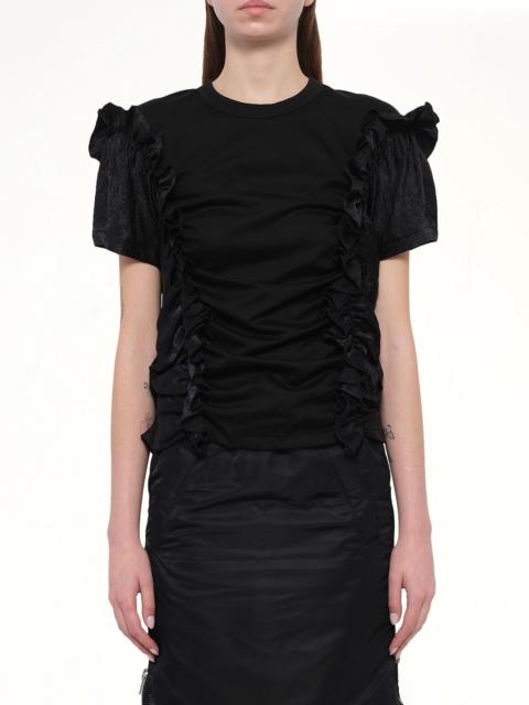 Noir Kei Ninomiya Cotton Ponte T-Shirt in Black