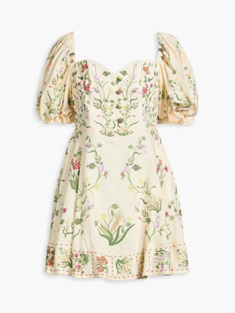 Agua by Agua Bendita Vuelo Cultivo floral-print linen mini dress