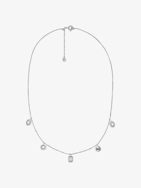 MICHAEL KORS Precious Metal-Plated Sterling Silver Pavé Mixed Charms Necklace