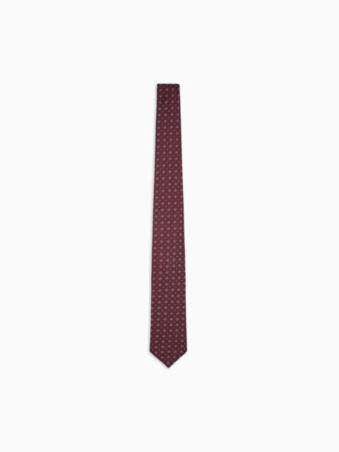 GIORGIO ARMANI SILK TIE WITH GEOMETRIC JACQUARD MOTIF