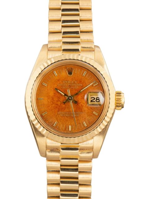 ROLEX Pre-owned Lady Rolex Yellow Gold Datejust 6917 Wood Dial