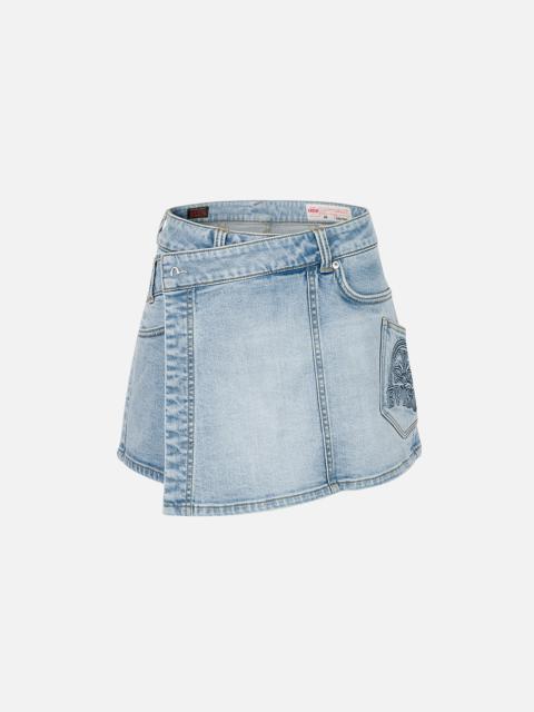 EVISU Kamon and Logo Embroidery Regular Fit Denim Skorts