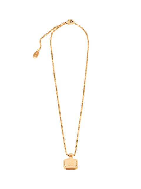 BALENCIAGA Nano Square Long Necklace in Gold