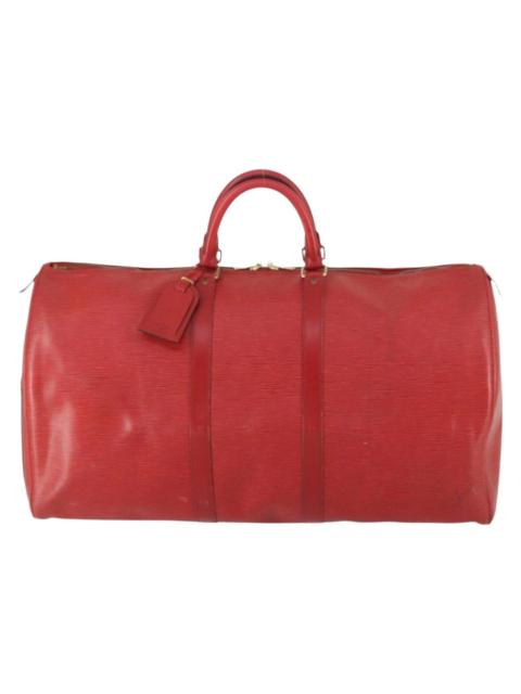 Louis Vuitton Keepall leather travel bag