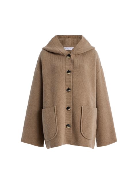 Proenza Schouler Nelly Hooded Knit Wool-Blend Jacket neutral