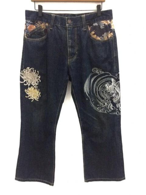 Other Designers Japanese Brand - JapaneseBrandTraditionalSukajanFish Koi Trousers Denim Pant
