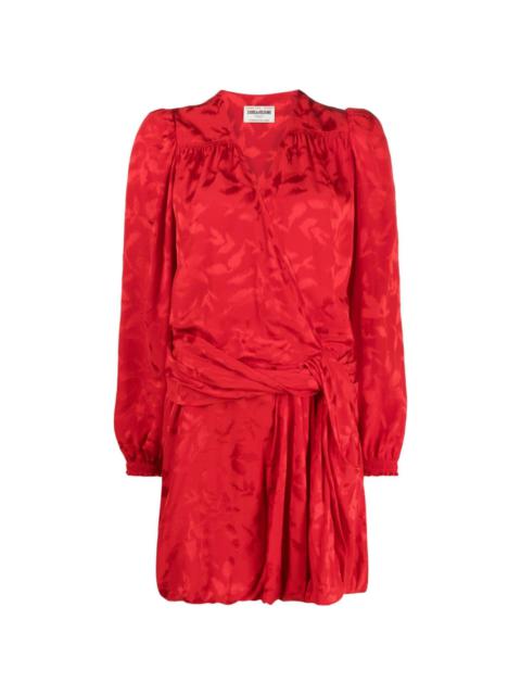 Zadig & Voltaire floral-jacquard wrap minidress