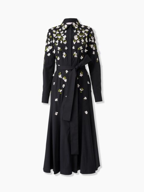 CAROLINA HERRERA Floral-Embroidered Midi Dress