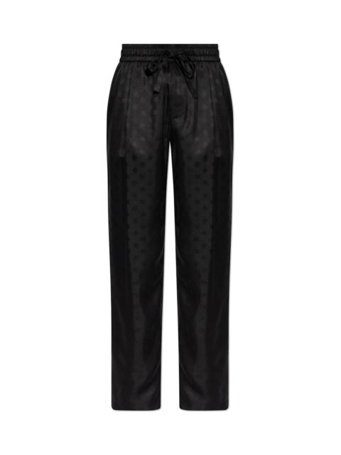 Dolce & Gabbana Dolce & Gabbana Silk Trousers With Monogram