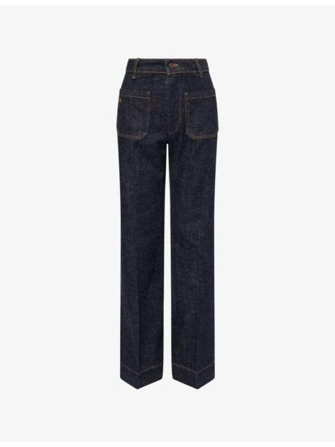 Victoria Beckham Alina Wide-Leg Denim Jeans