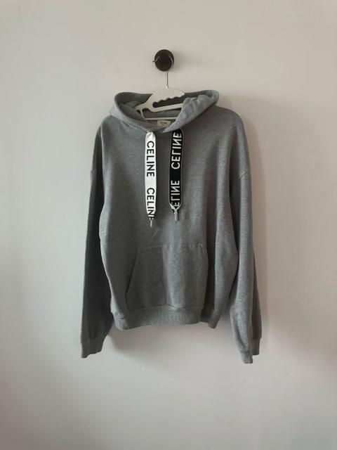 CELINE CELINE LOOSE HOODIE IN COTTON FLEECE - LIGHT GREY 