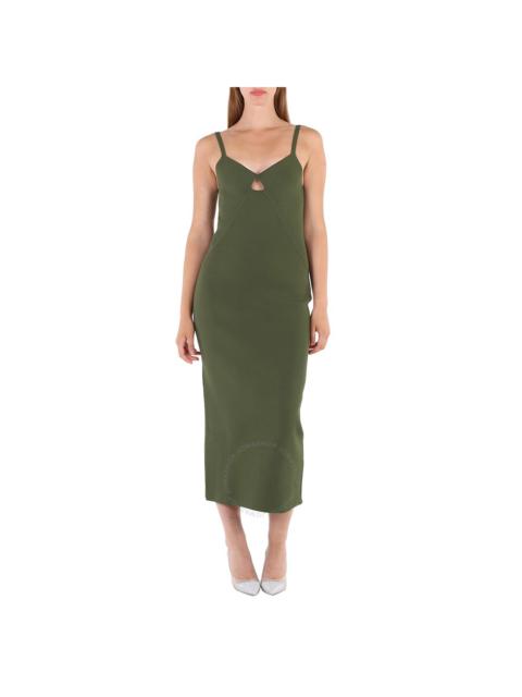 Khaite Ladies Seaweed Green Eden Knit Maxi Dress