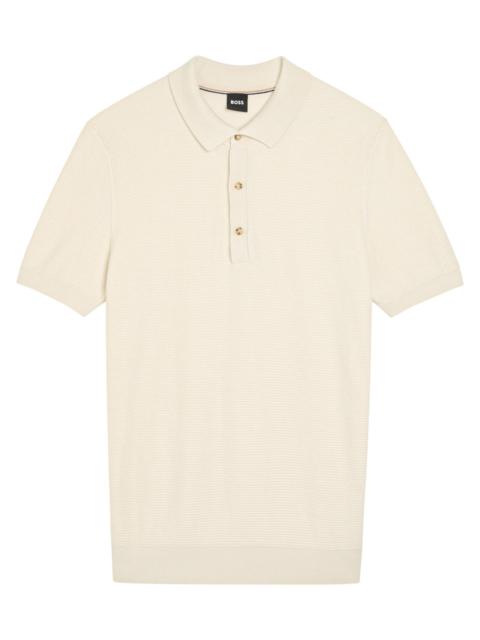 BOSS Boss Fine-knit Cotton-bend Polo Shirt