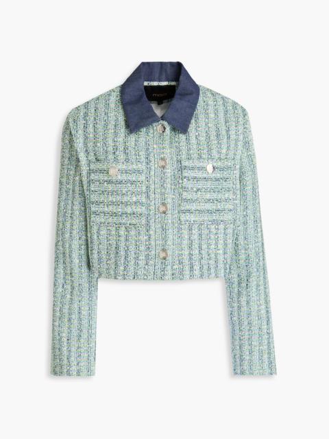 maje Cropped metallic tweed jacket