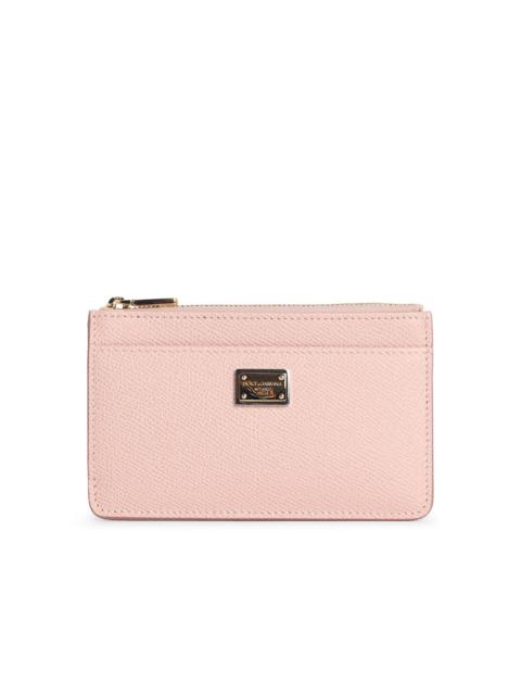 Dolce & Gabbana Dolce & Gabbana 'Dauphine' Pink Calf Leather Card Holder Women