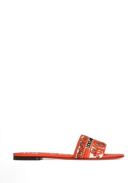 Dolce & Gabbana Dolce & Gabbana Women Maiolica Print Flat Sandals
