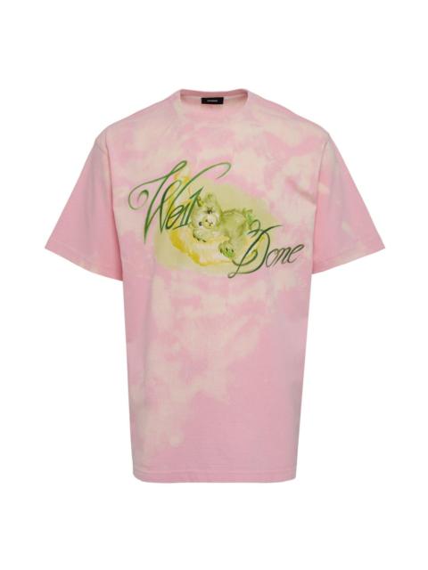 We11done Pink Washed Paint T-Shirt
