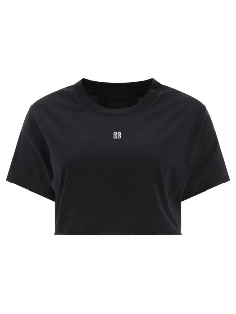 Givenchy Cropped T Shirt With Embroidered Logo