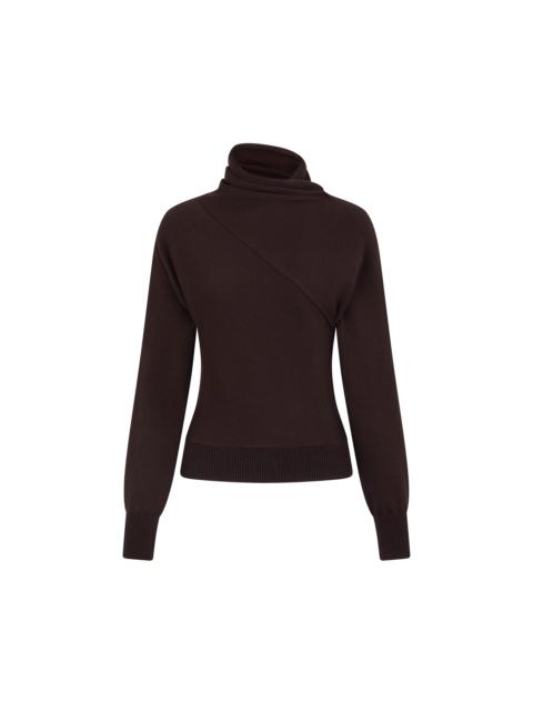 TOM FORD LONG SLEEVE WRAP COLLAR KNIT