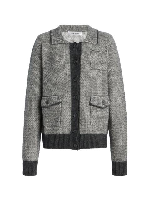 AYA MUSE Avel Wool, Cashmere and Silk Cardigan grey