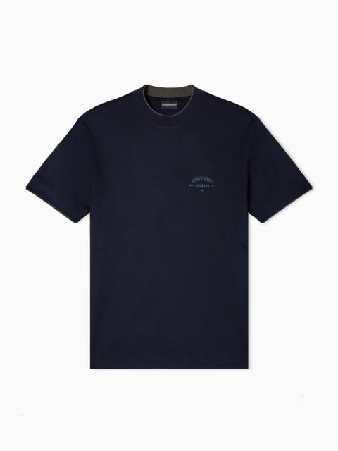 EMPORIO ARMANI ASV LYOCELL-BLEND JERSEY T-SHIRT WITH CONTRASTING DETAILS