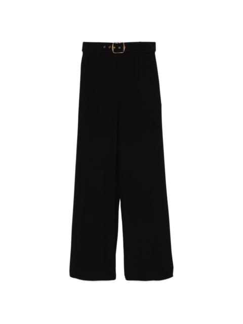 belted wide leg trousers