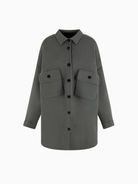 GIORGIO ARMANI CASHMERE AND VIRGIN WOOL SHIRT JACKET