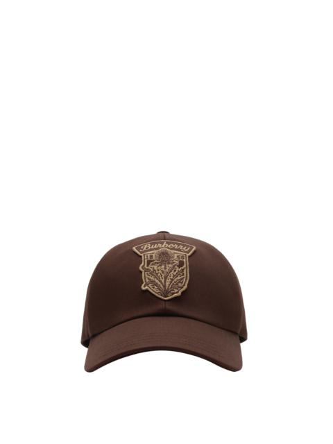 Burberry burberry Thistle Shield Gabardine Baseball Cap in Treacle Brown at Nordstrom