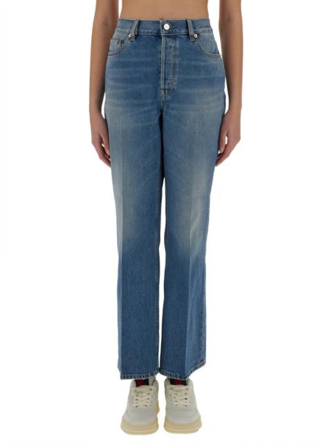 GUCCI Gucci Women Denim Pants With Logo Label