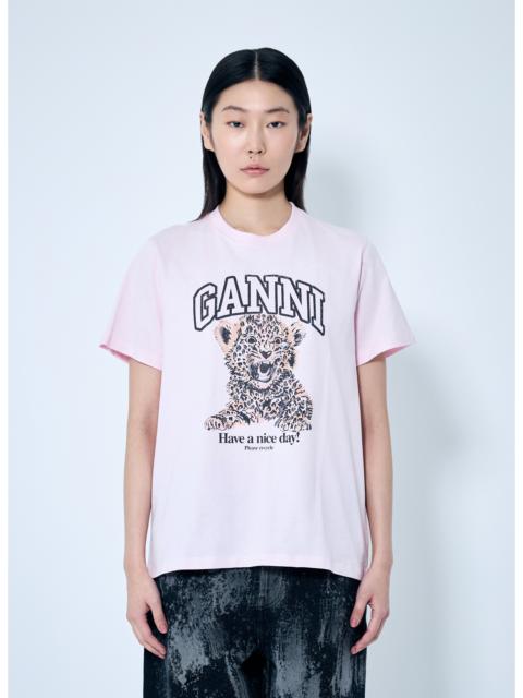 GANNI Ganni Women Leopard Jersey T-Shirt