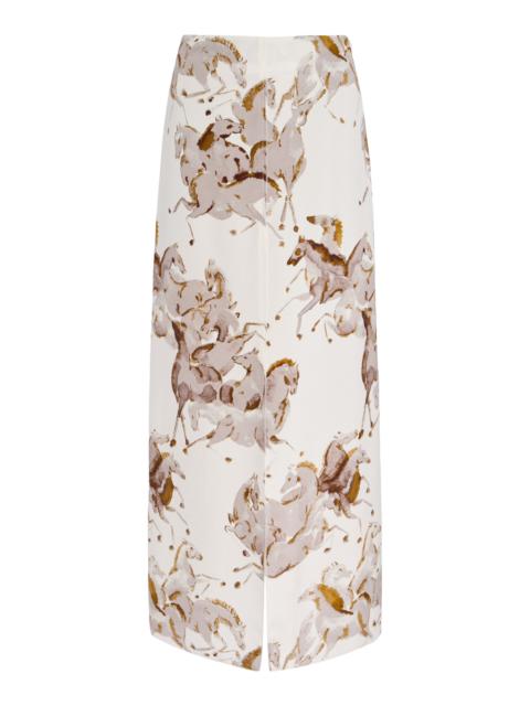 Altuzarra Benji Silk Maxi Skirt print