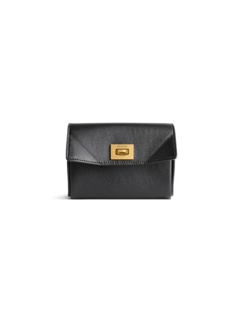BALENCIAGA Women's Rodeo Flap Card Holder in Black