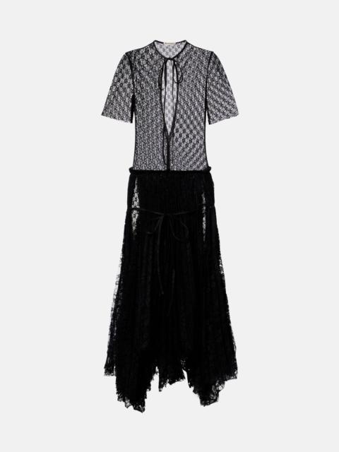 JW Anderson Sheer pleated lace maxi dress